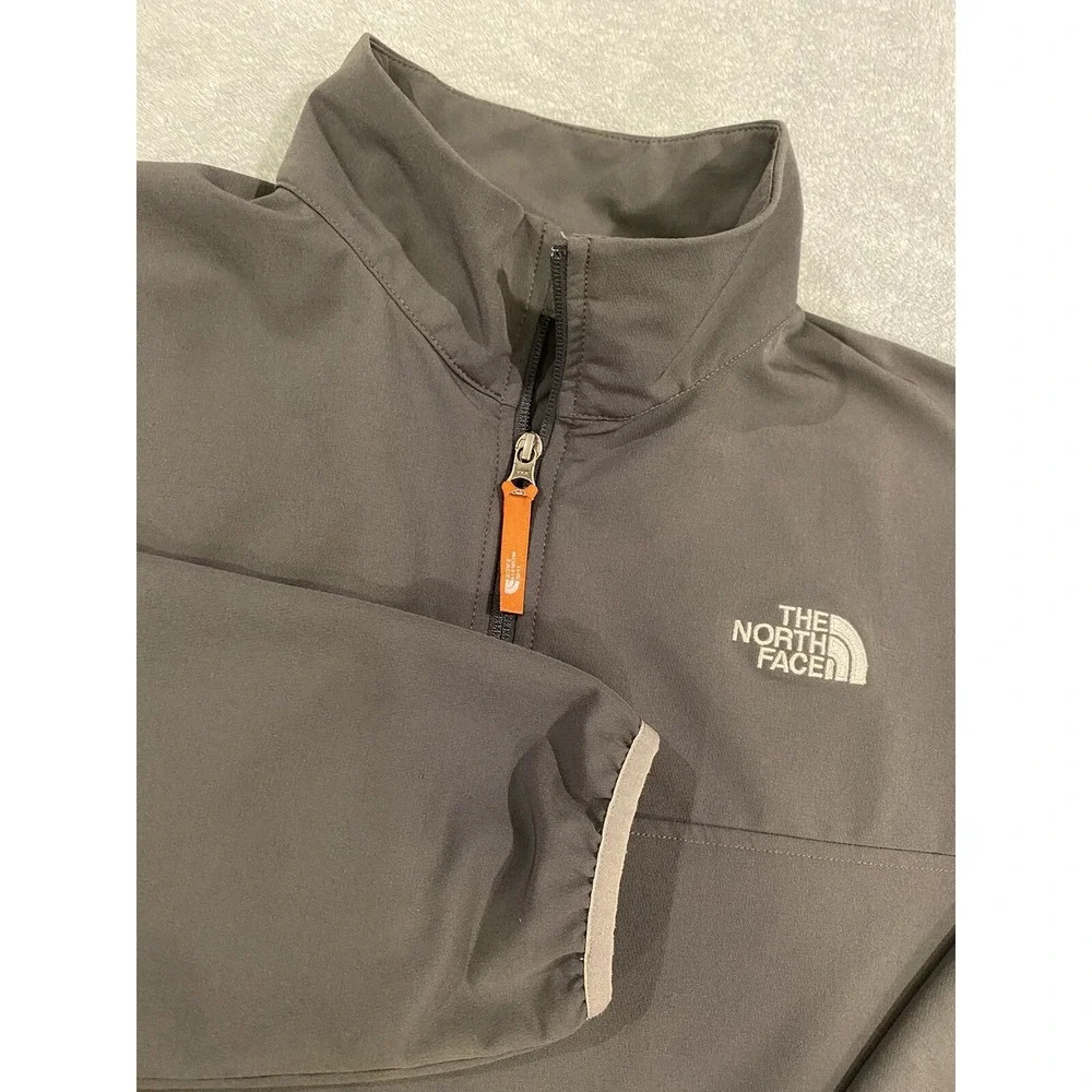 North Face Jacket Adult L Gray 1/4 Zip Pullover Mock Neck Polyester Large Look!